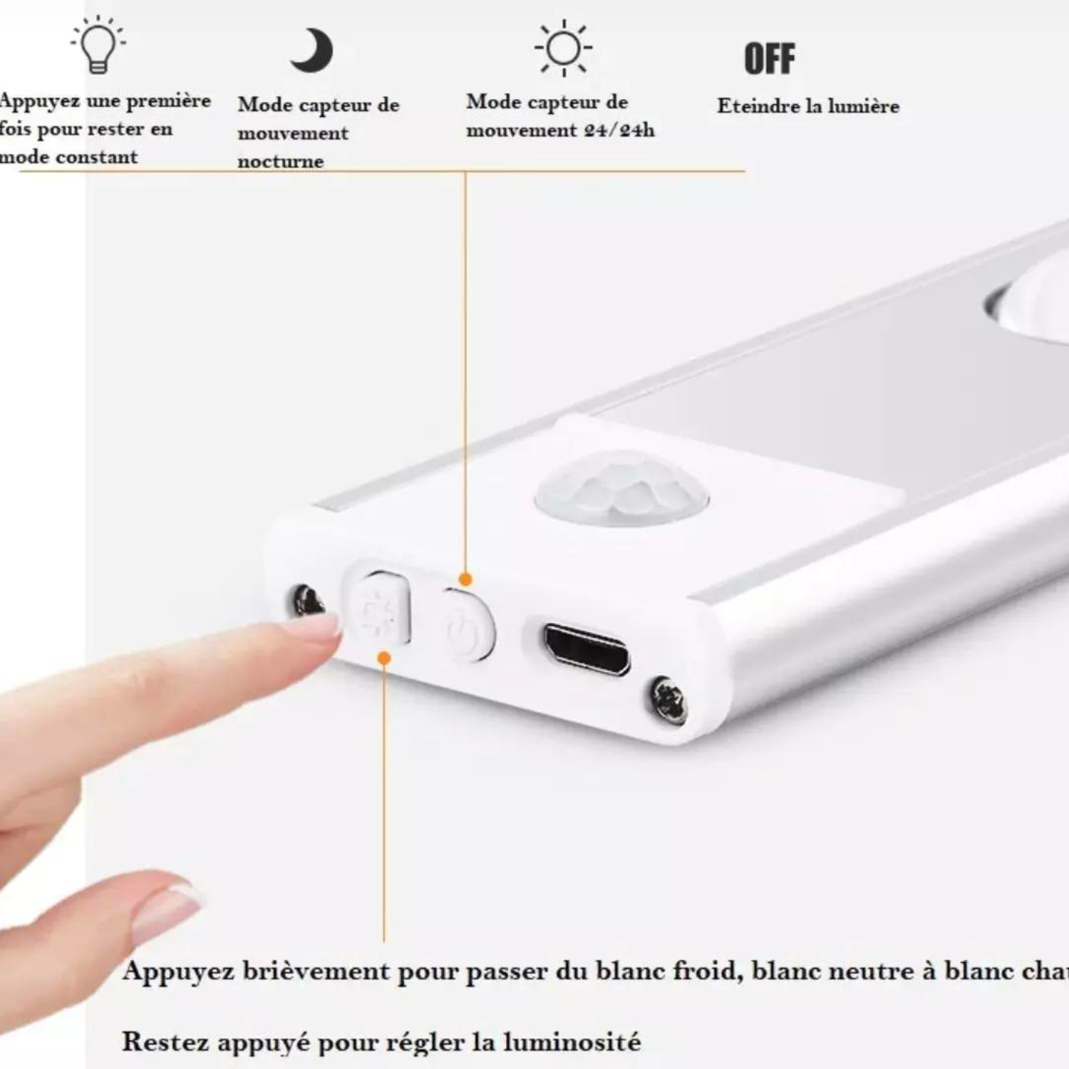 MotionLite™ | Lampe LED sans fil avec détecteur de mouvement