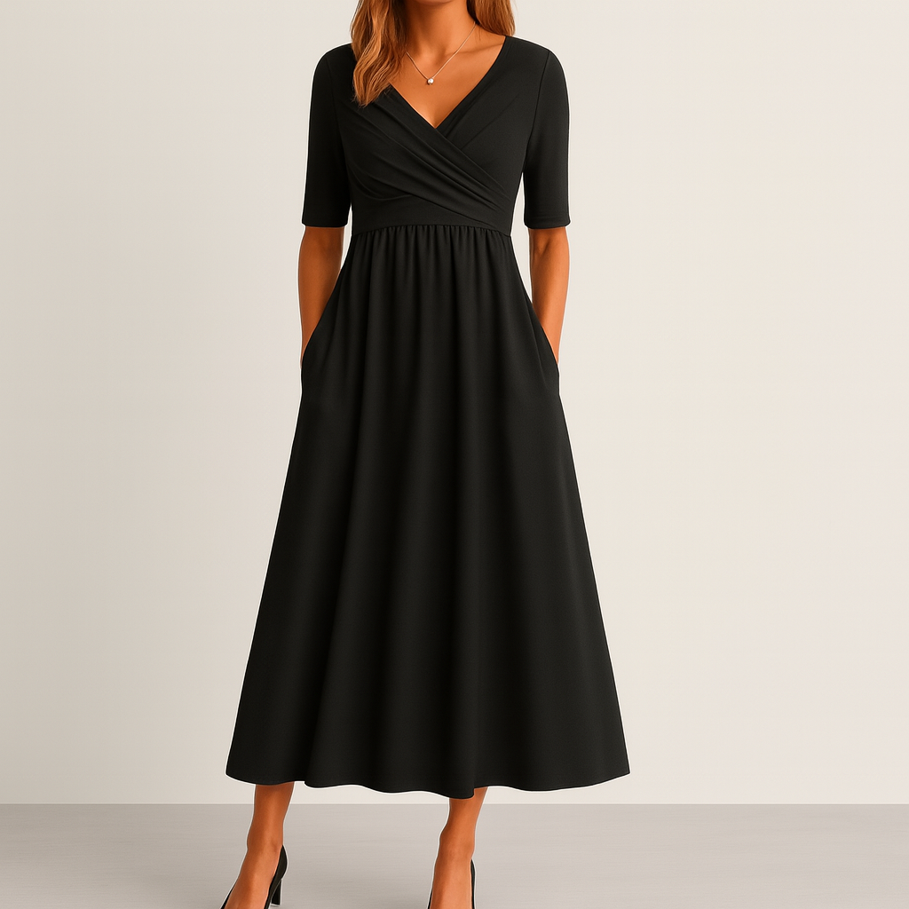 Robe Midi à Col V