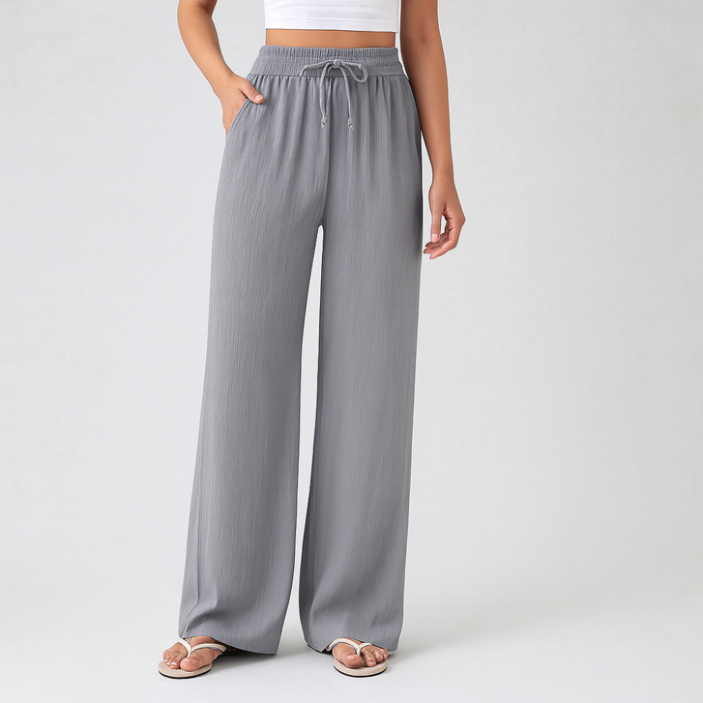 Pantalon Taille Haute Fluide