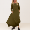 Maria - Robe simple à poches de couleur unie