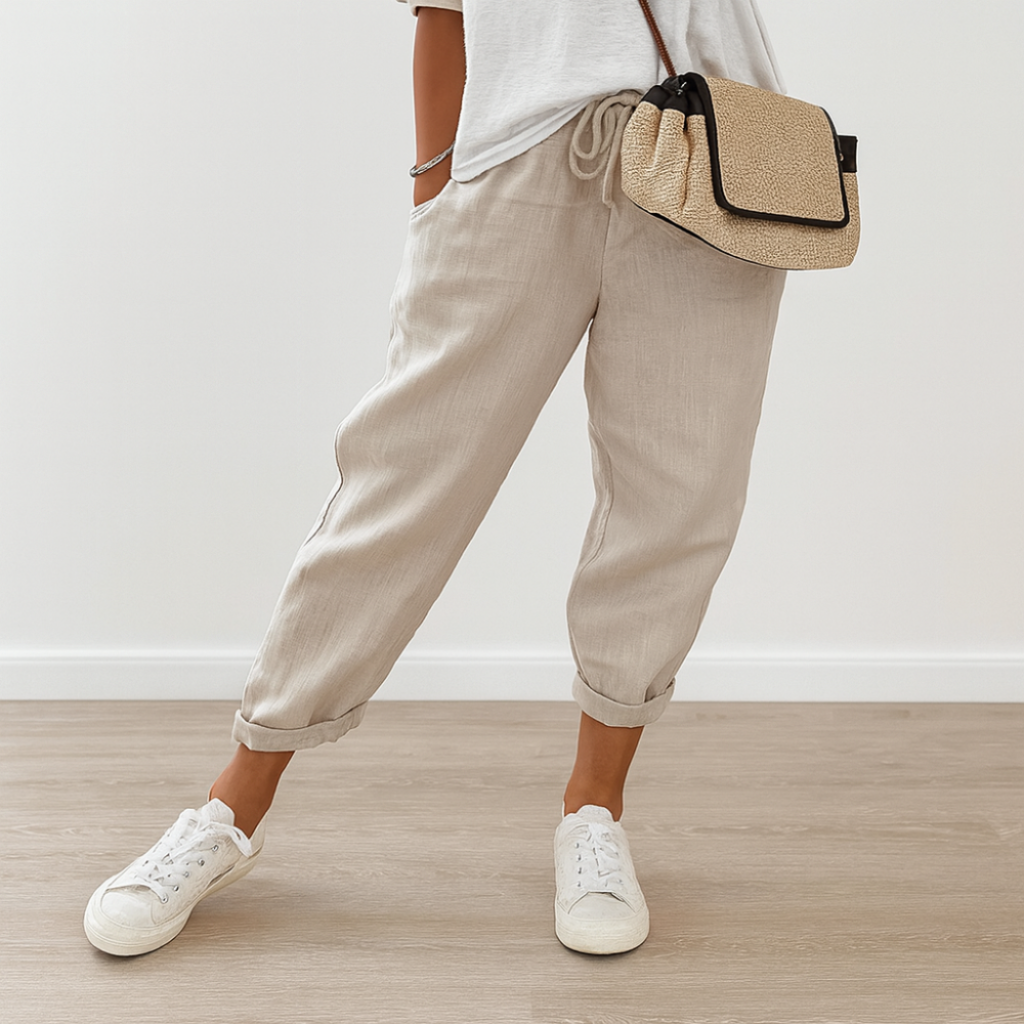 Pantalon en Lin Décontracté Chic