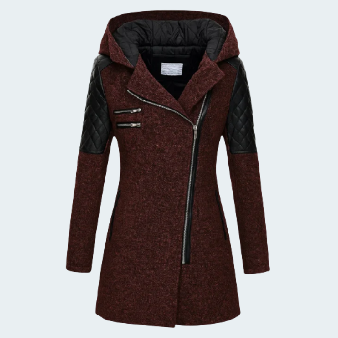 LYANA™ | MANTEAU À CAPUCHE AVEC FERMETURE ÉCLAIR DORÉE